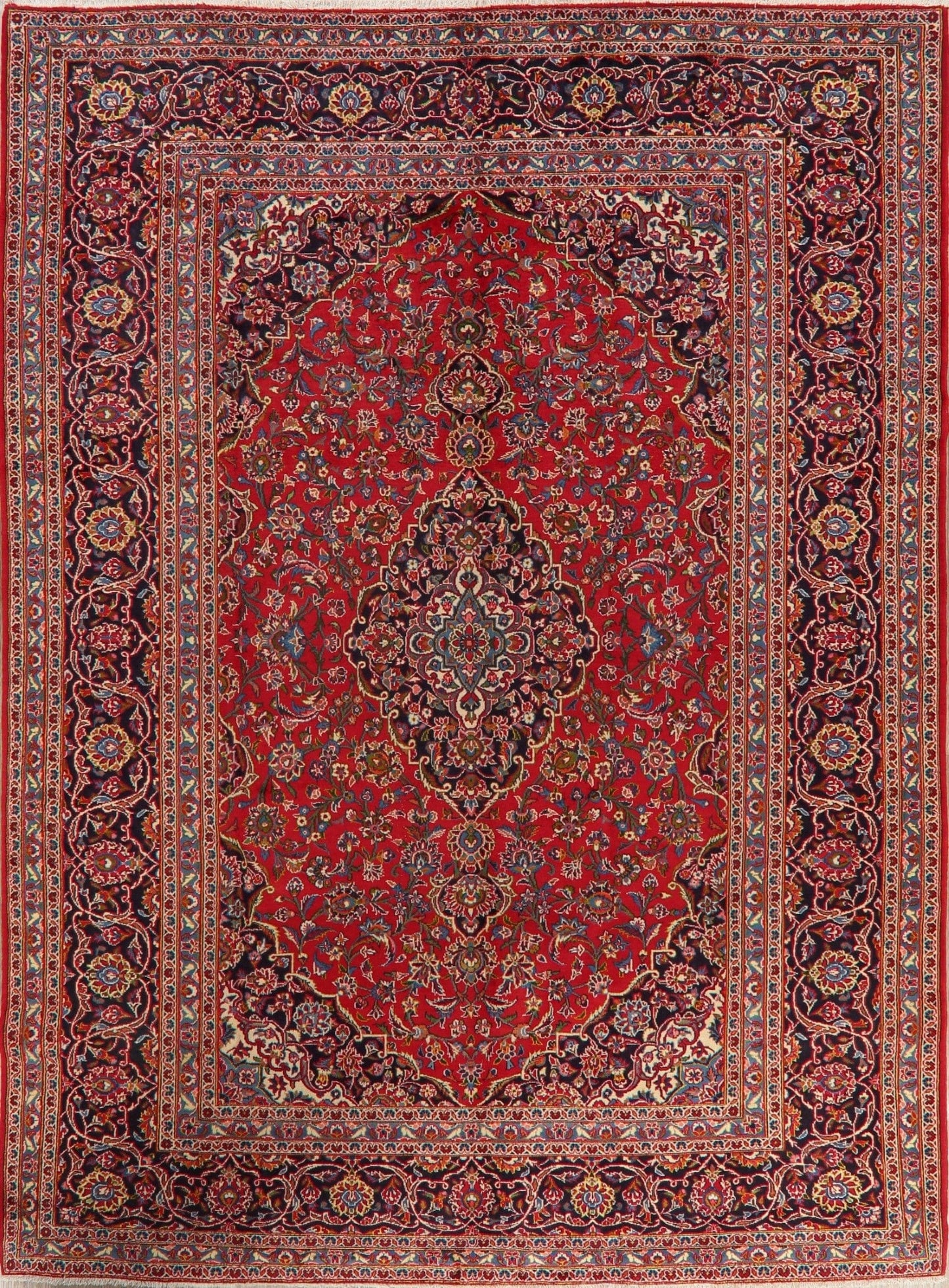 Traditional Floral Red Kashan Persian Area Rug 8x11