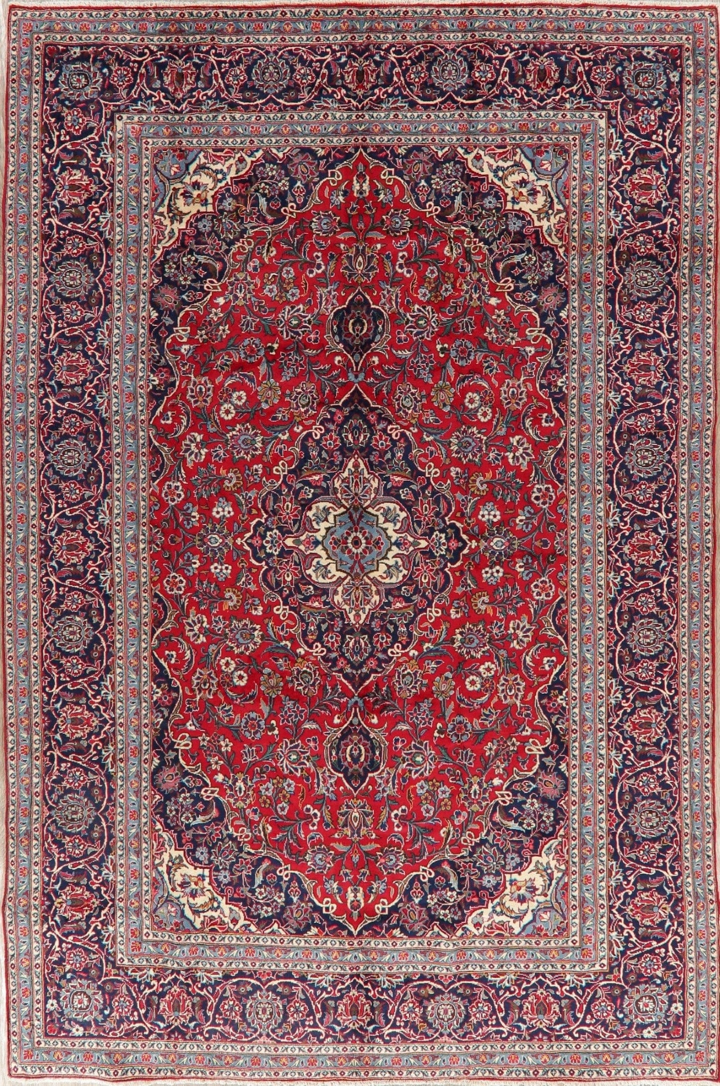 Traditional Floral Red Kashan Persian Area Rug 8x12