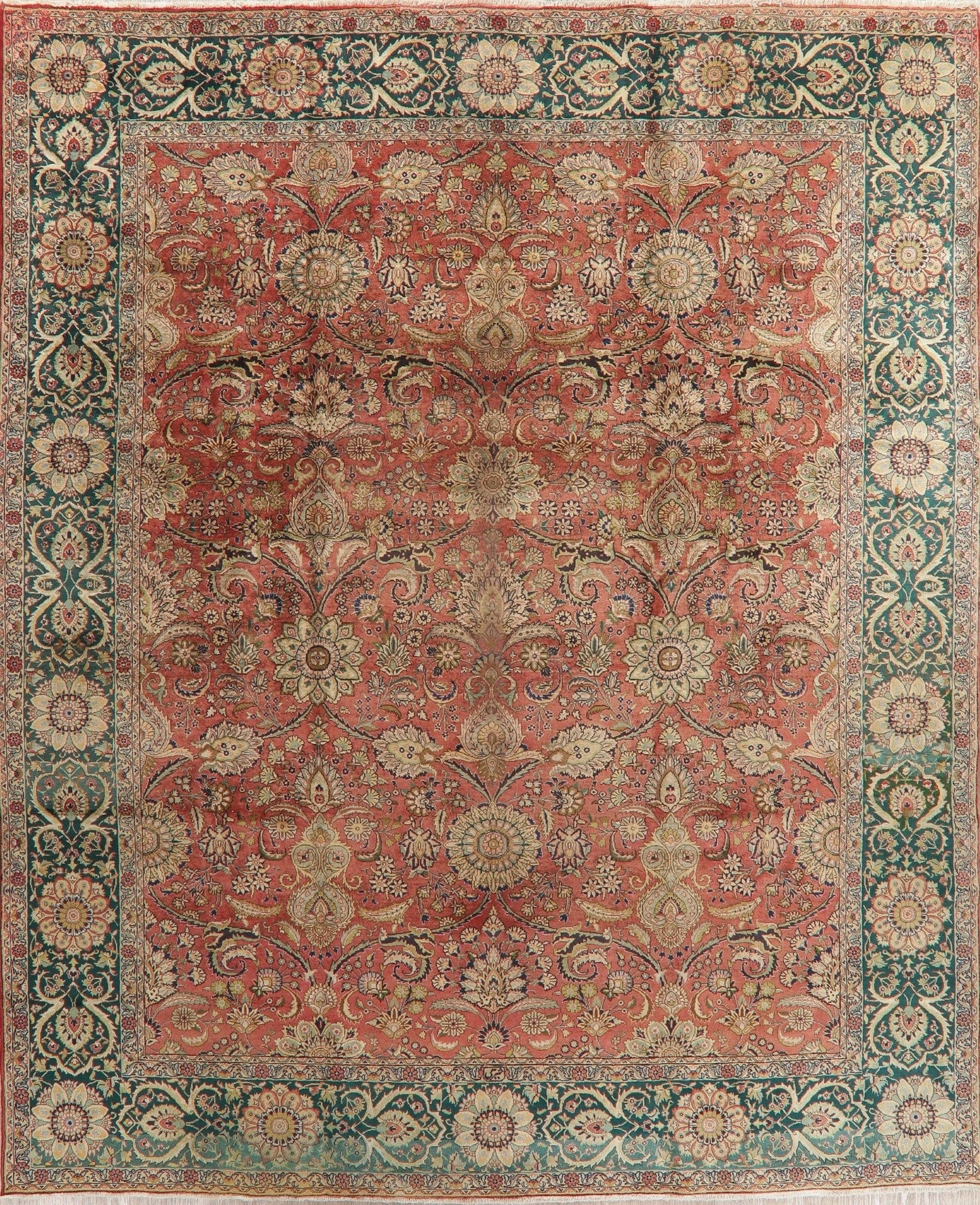 Antique Floral Tabriz Persian Area Rug 10x13