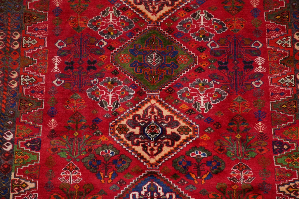 Geometric Animal Design Abadeh Red Persian Area Rug 6x9