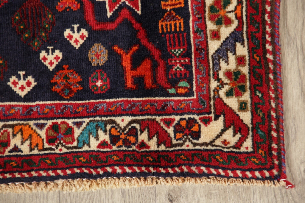 Geometric Red Abadeh Persian Area Rug 4x5