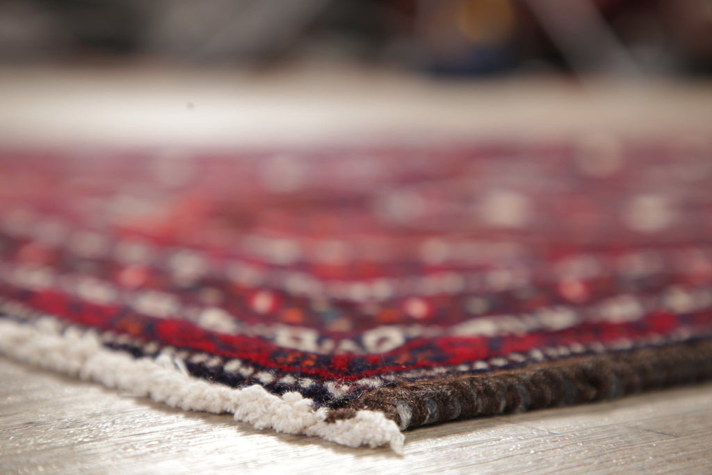 Dark Burgundy Geometric Balouch Oriental Area Rug 3x6