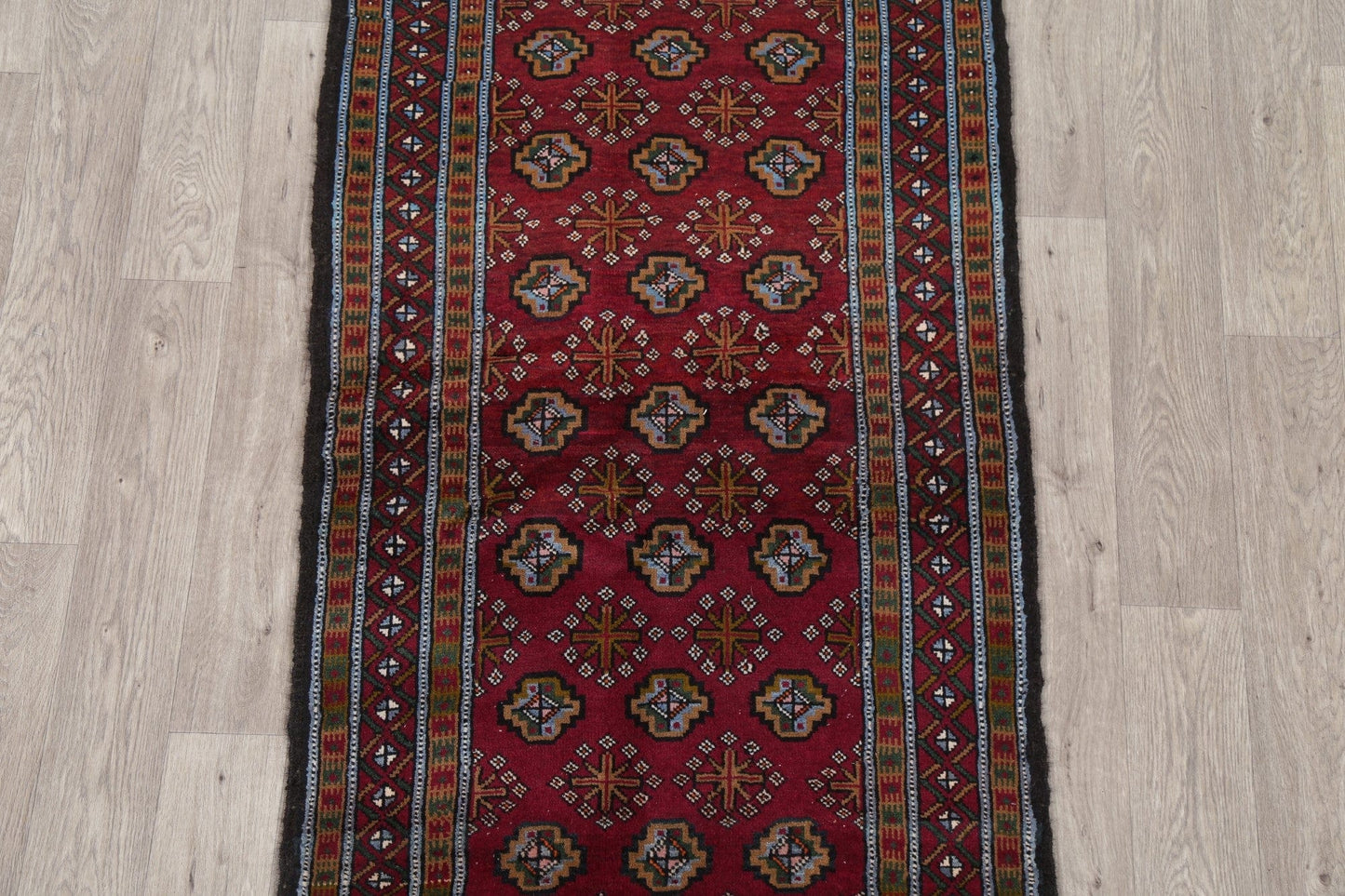 Geometric Red Balouch Oriental Area Rug 3x6