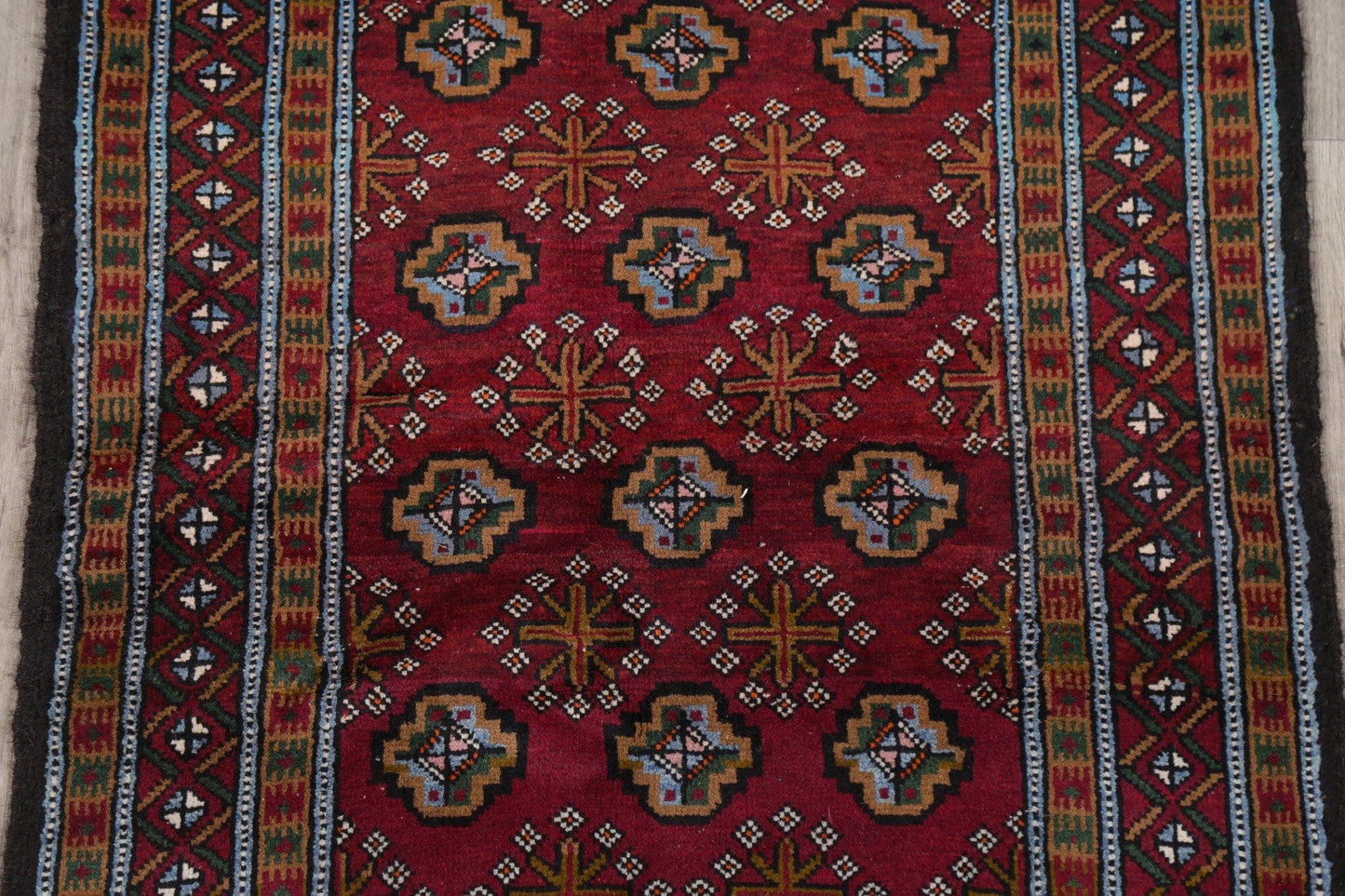 Geometric Red Balouch Oriental Area Rug 3x6