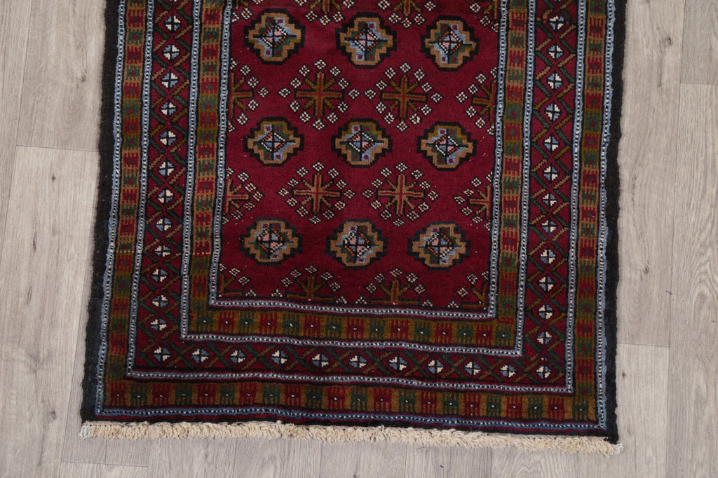 Geometric Red Balouch Oriental Area Rug 3x6