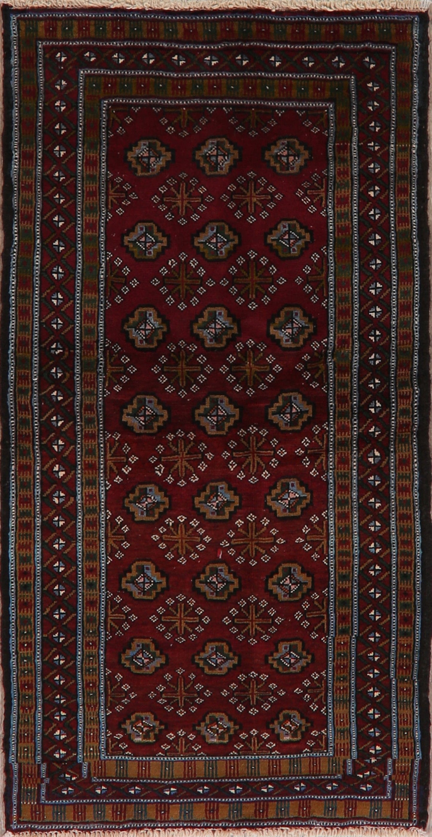 Geometric Red Balouch Oriental Area Rug 3x6