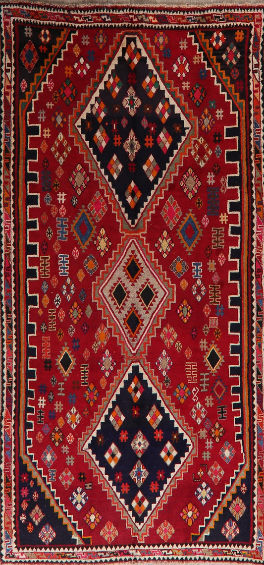 Geometric Shiraz Persian Red Area Rug 5x9