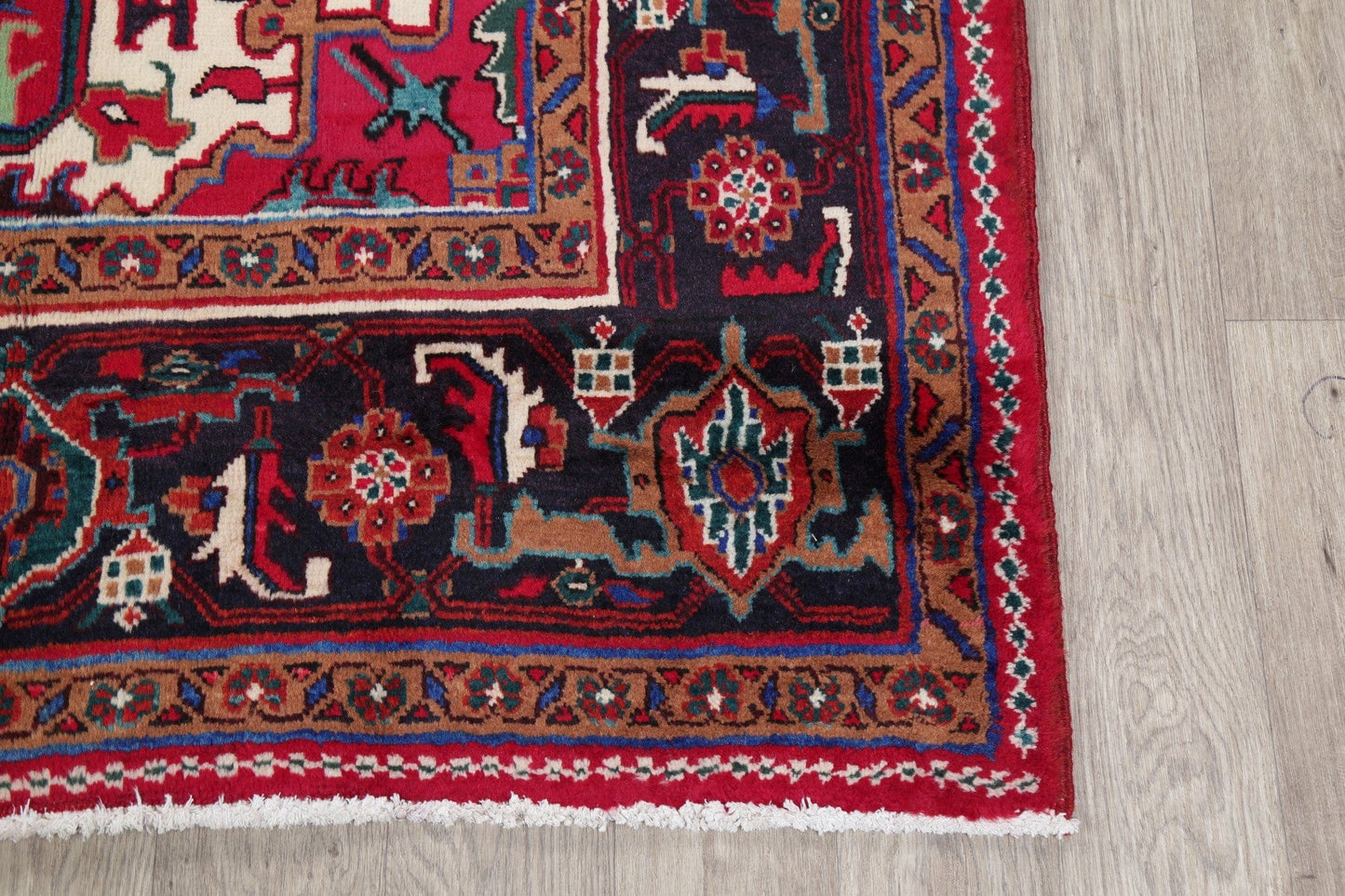 Geometric Red Heriz Serapi Persian Area Rug 8x10