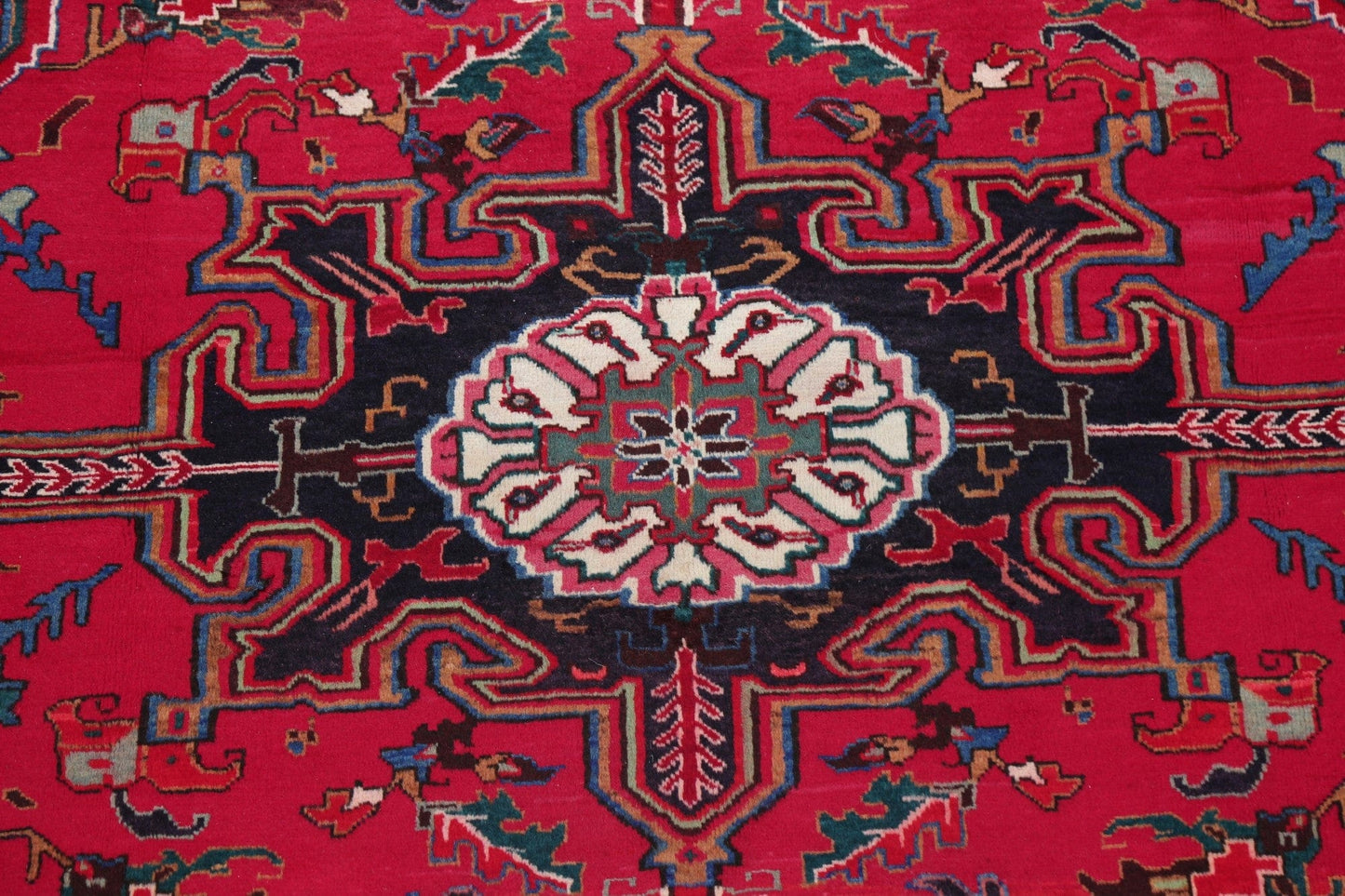 Geometric Red Heriz Serapi Persian Area Rug 8x10