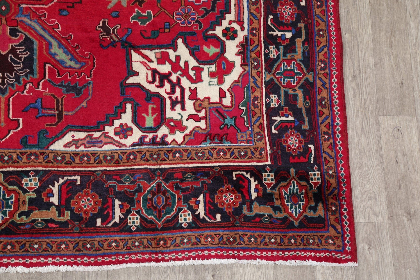 Geometric Red Heriz Serapi Persian Area Rug 8x10