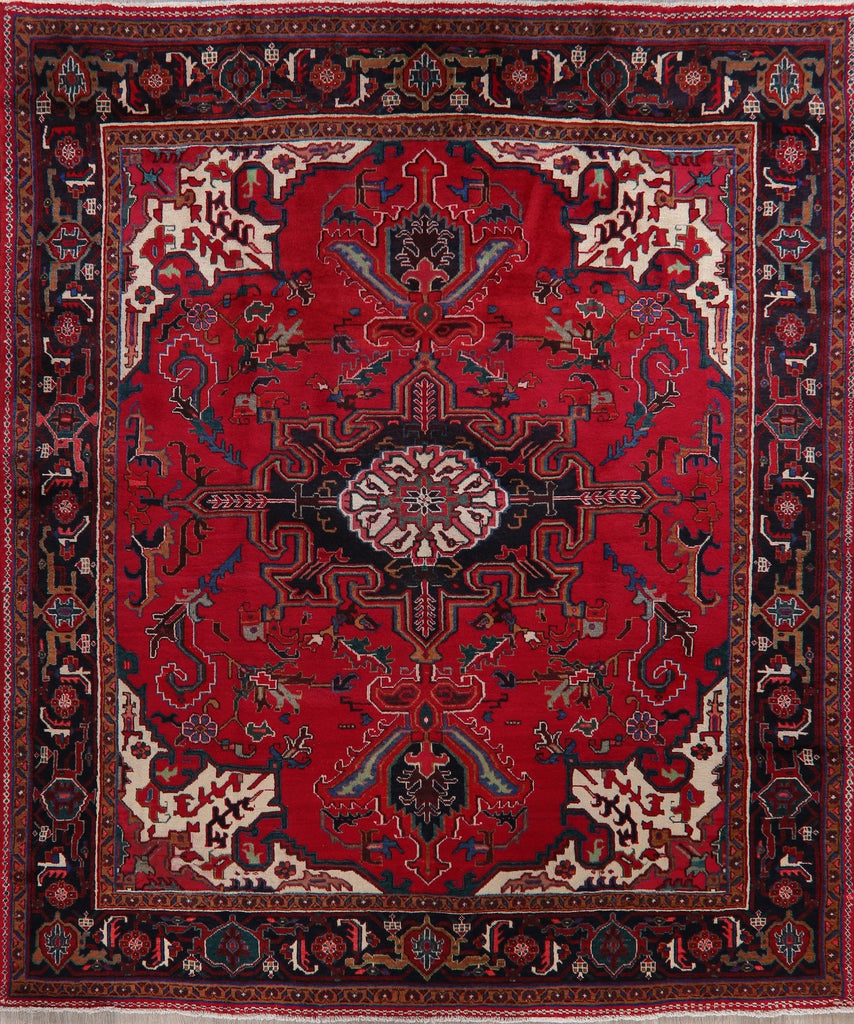 Geometric Red Heriz Serapi Persian Area Rug 8x10