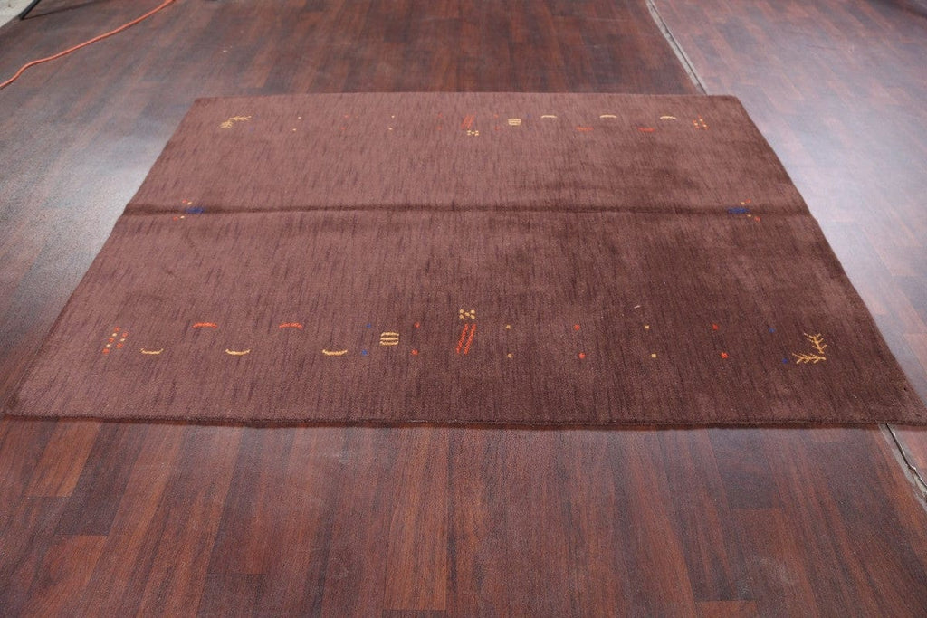 Dark Brown Modern Gabbeh Oriental Area Rug 6x8