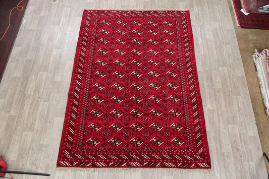 All-Over Geometric Red Balouch Persian Area Rug 7x9