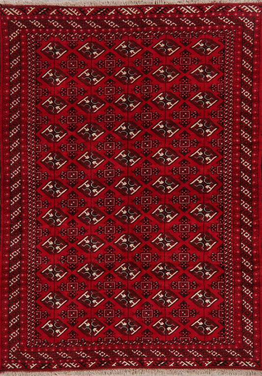 All-Over Geometric Red Balouch Persian Area Rug 7x9