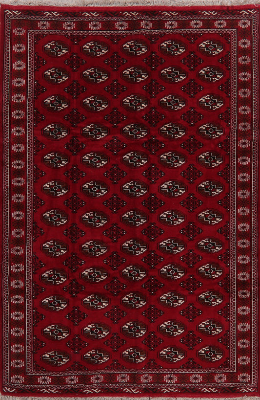 Geometric Red Balouch Persian Area Rug 7x10