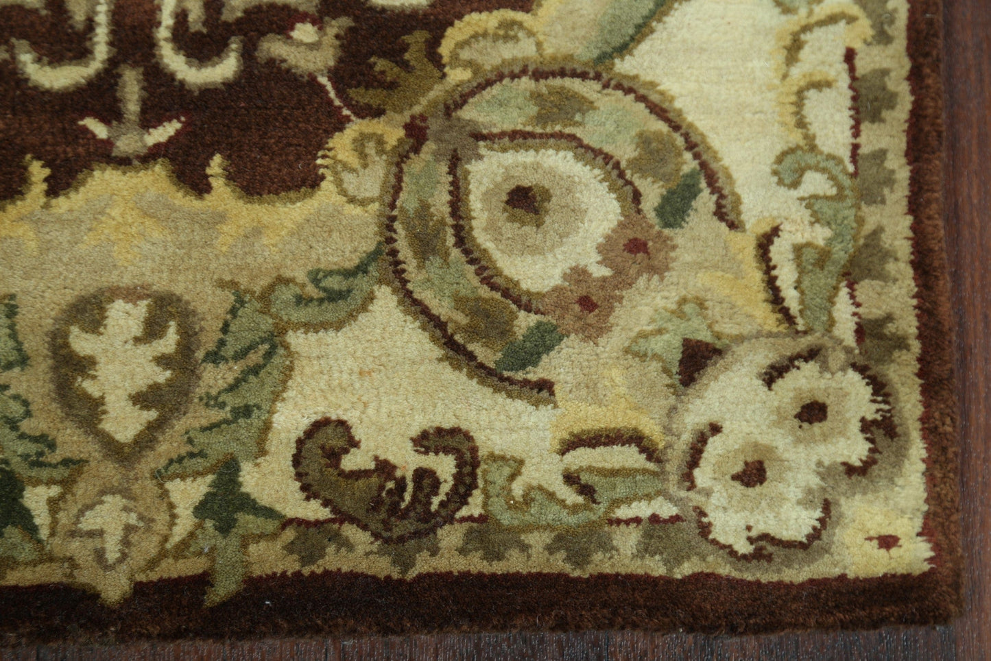 Victorian Style Aubusson Brown Runner Rug 3x9