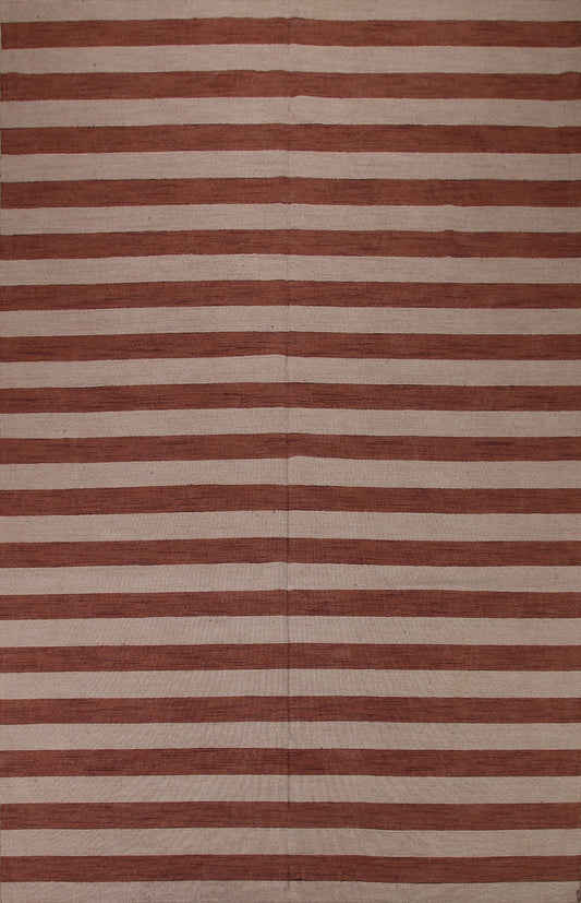 Reversible Striped Gabbeh Oriental Area Rug 9x12