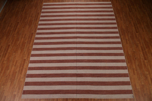 Reversible Striped Gabbeh Oriental Area Rug 9x12