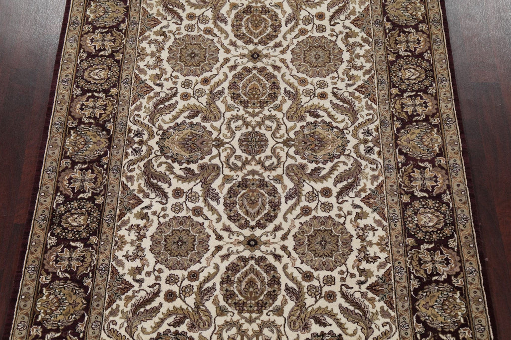 Floral Ivory Agra Oriental Area Rug 6x9