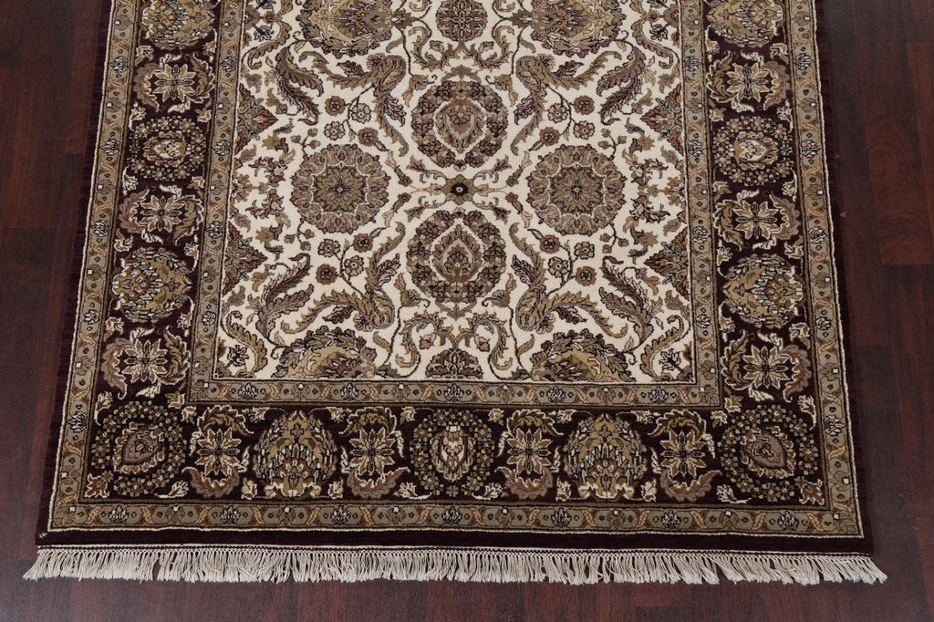 Floral Ivory Agra Oriental Area Rug 6x9