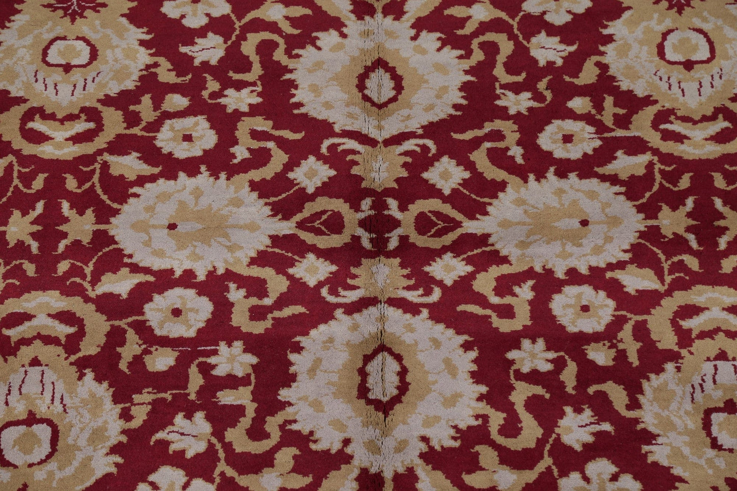 All-Over Red Floral Oushak Oriental Area Rug 9x11