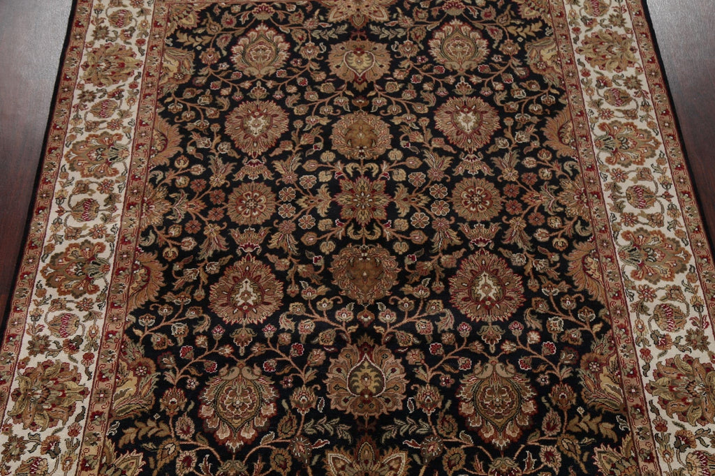 All-Over Floral Black Agra Oriental Area Rug 8x10