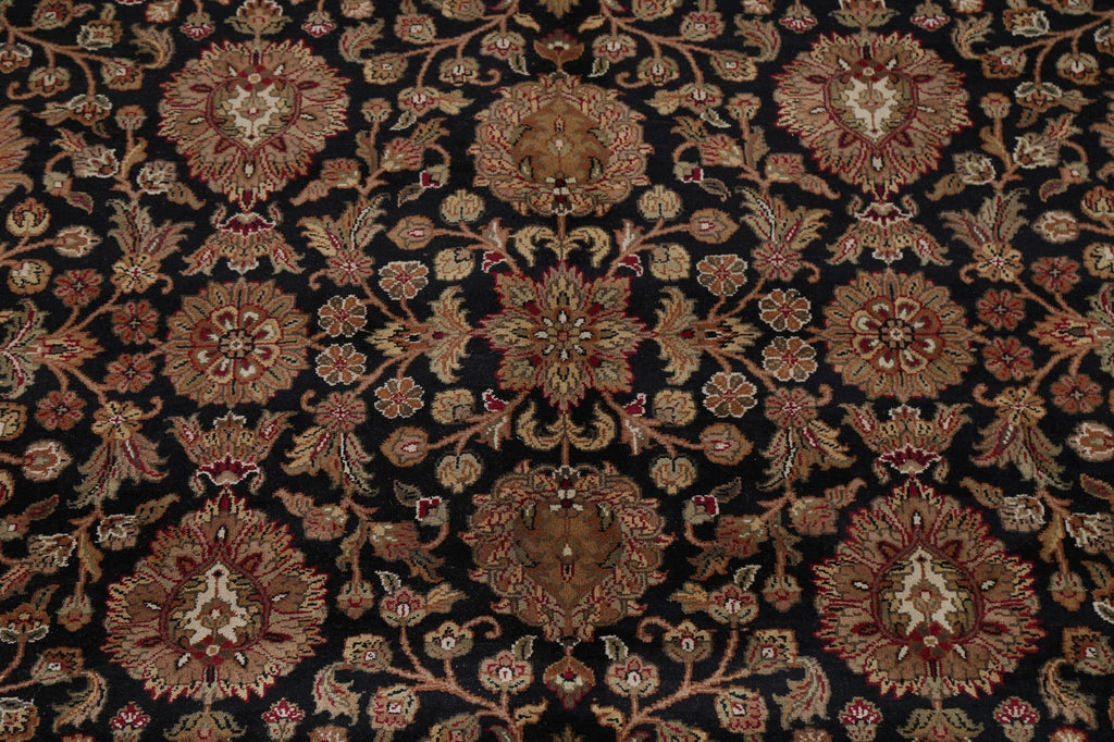 All-Over Floral Black Agra Oriental Area Rug 8x10