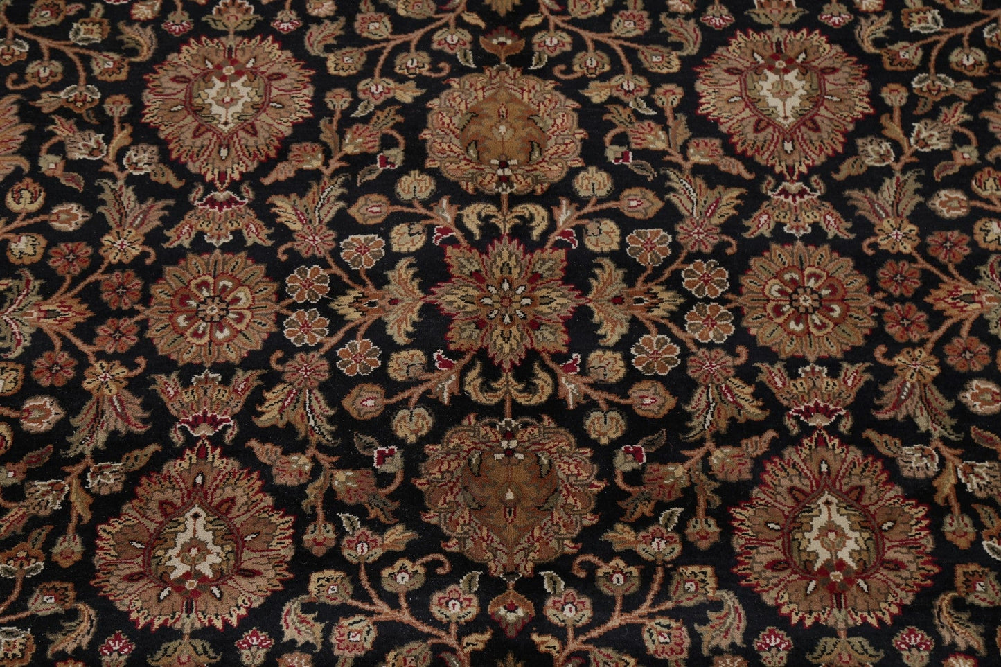 All-Over Floral Black Agra Oriental Area Rug 8x10