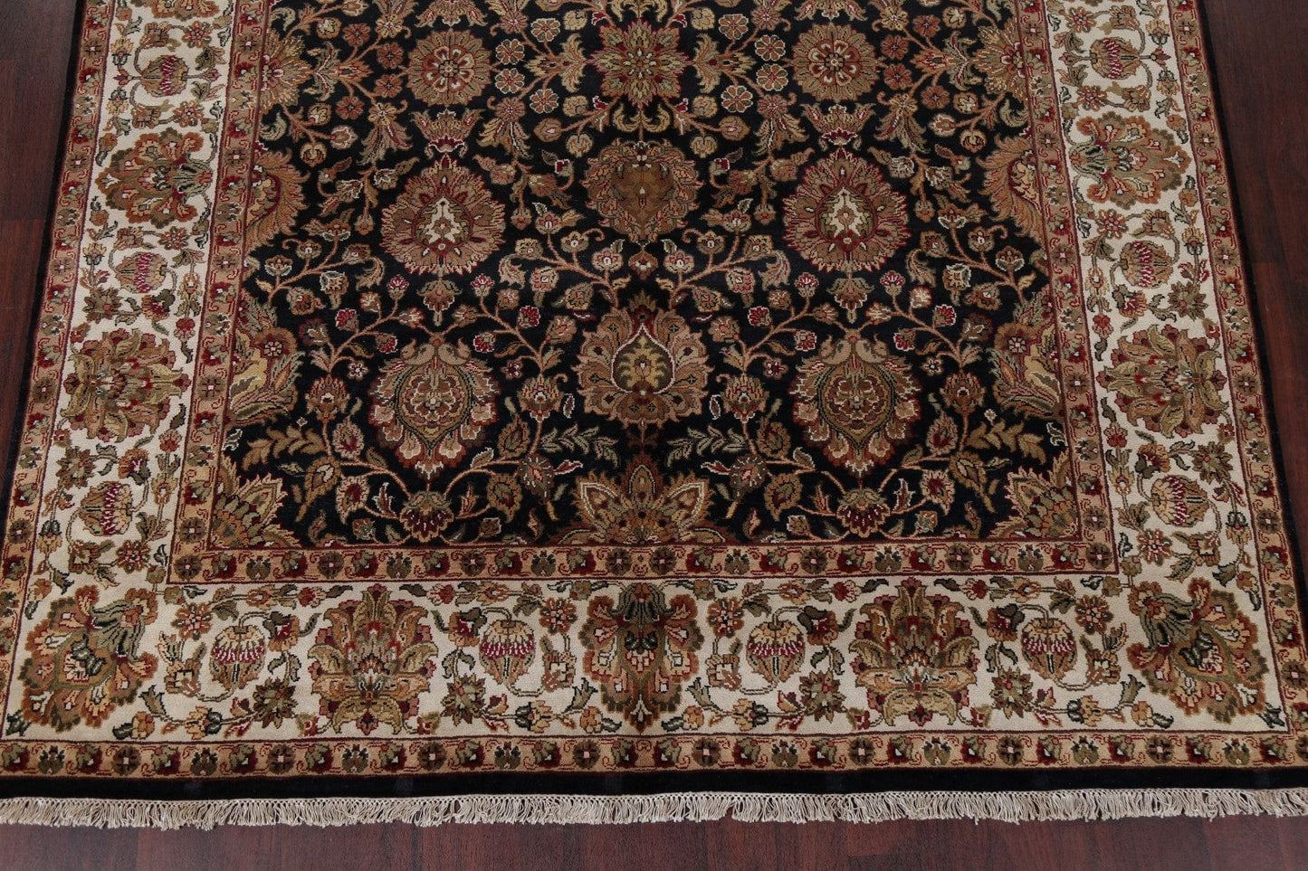 All-Over Floral Black Agra Oriental Area Rug 8x10