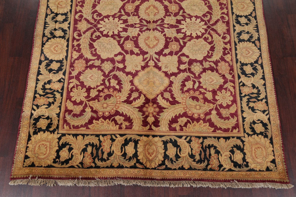 Burgundy/Black All-Over Floral Agra Area Rug 8x10