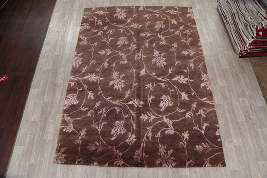 All-Over Floral Brown Art & Craft Oriental Area Rug 8x10