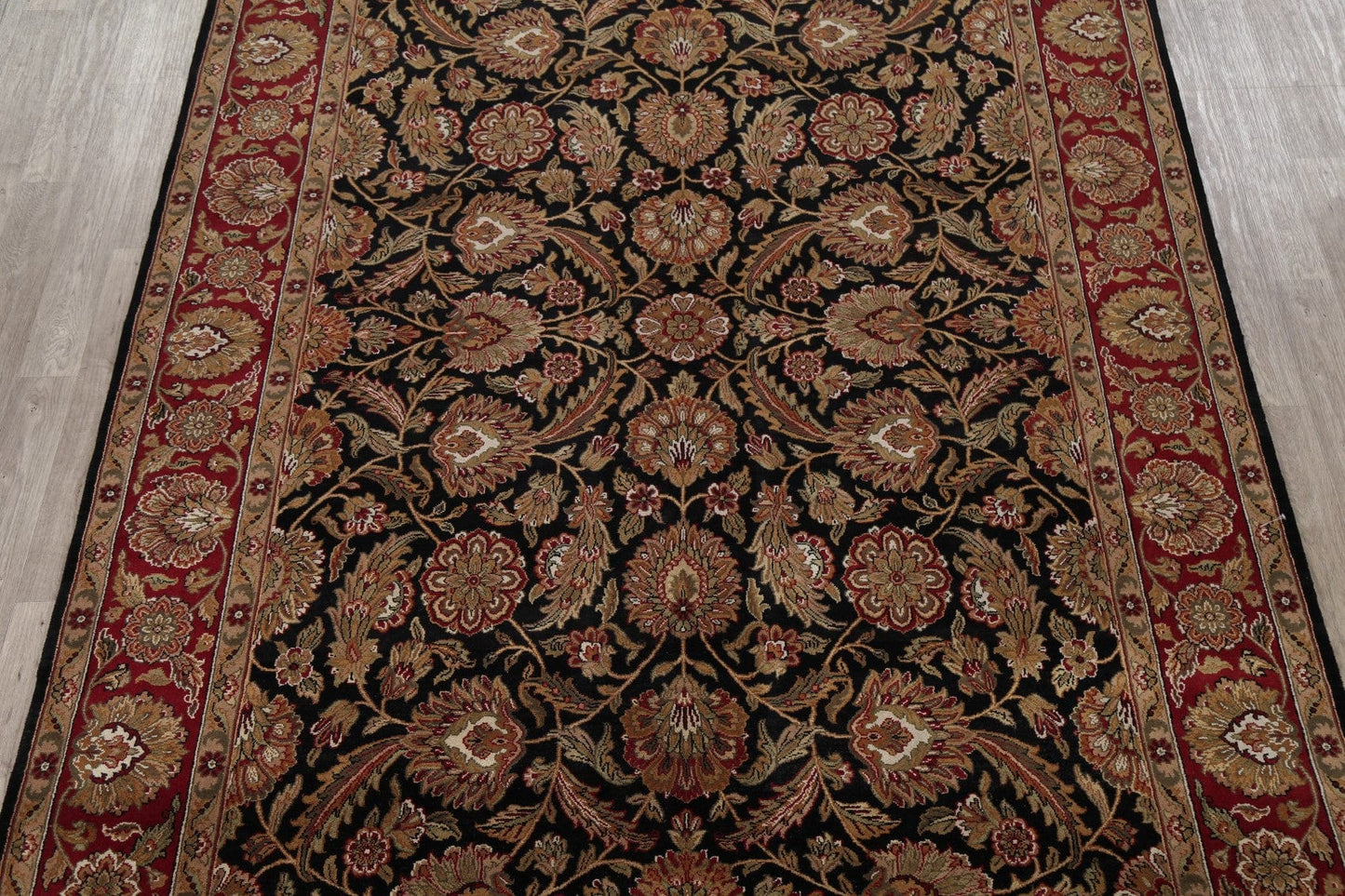 Black Floral Agra Oriental Area Rug 9x12