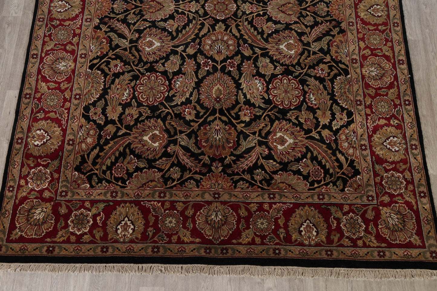 Black Floral Agra Oriental Area Rug 9x12