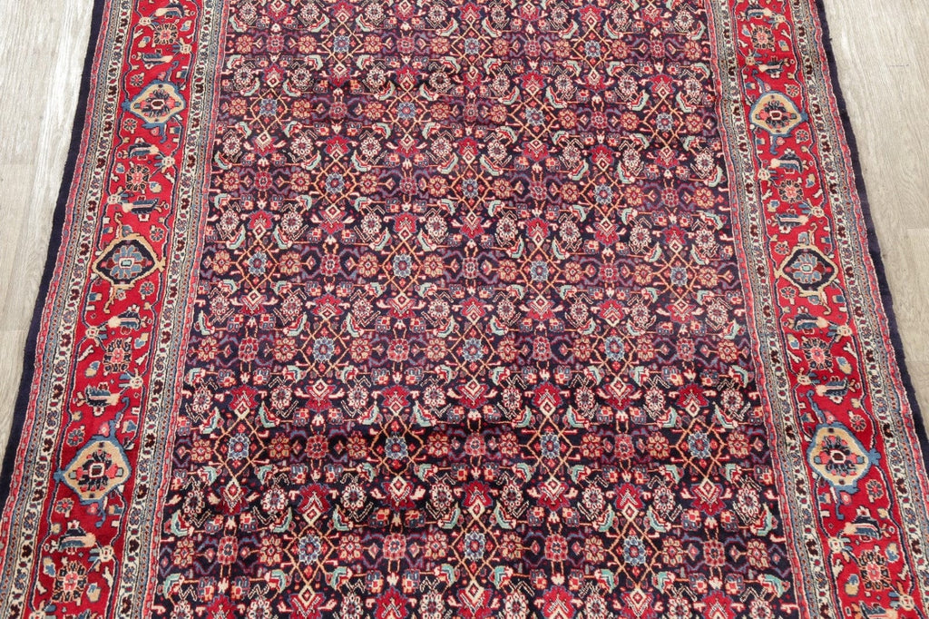 All-Over Navy Blue Sarouk Persian Area Rug 7x10