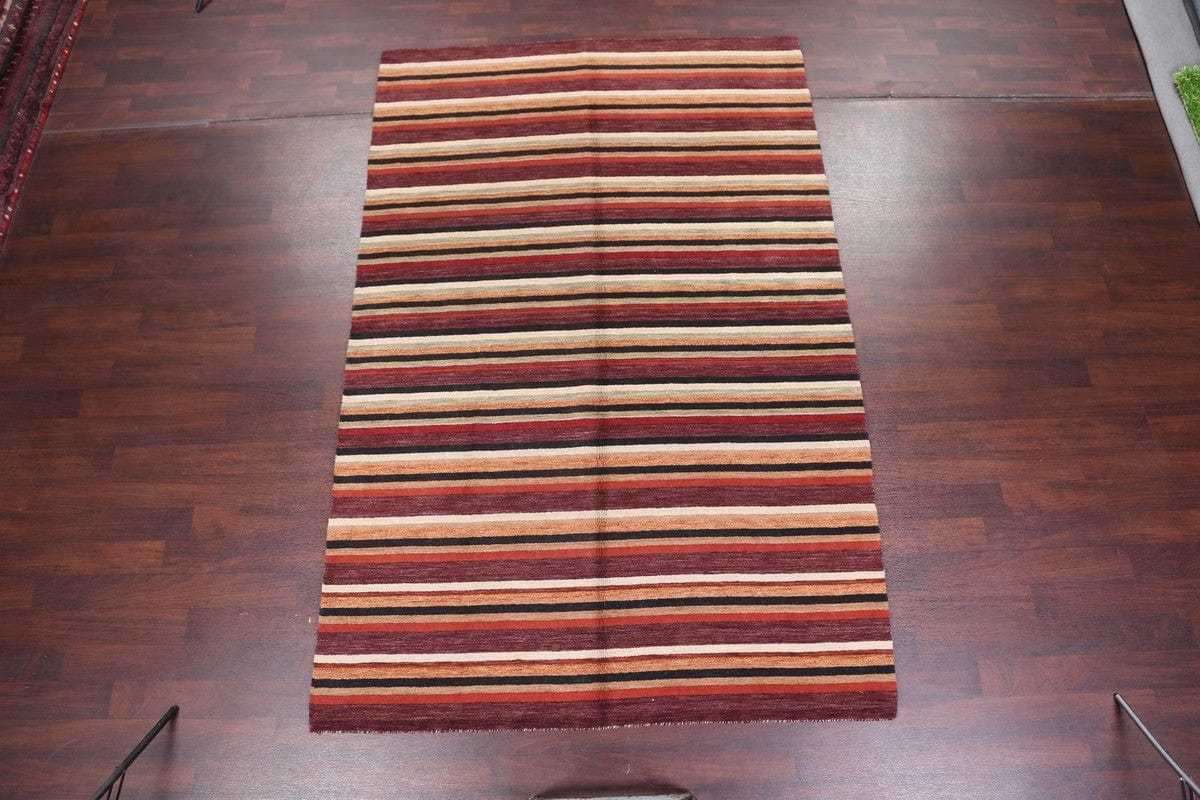 Modern Gabbeh Oriental Area Rug 7x10