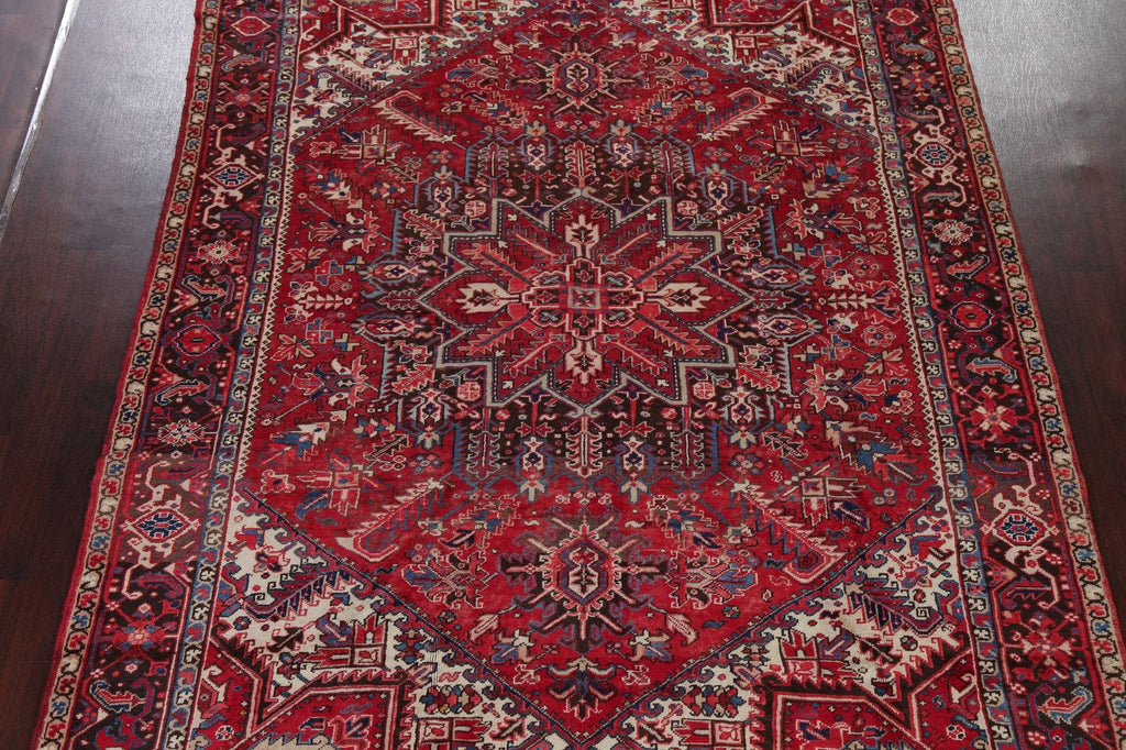 Vintage Geometric Red Heriz Persian Area Rug 8x12