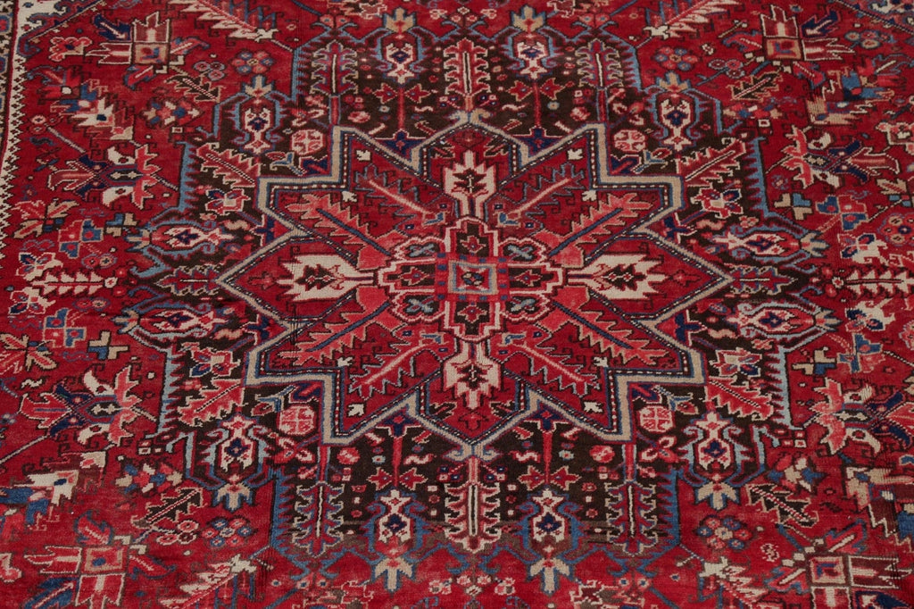 Vintage Geometric Red Heriz Persian Area Rug 8x12