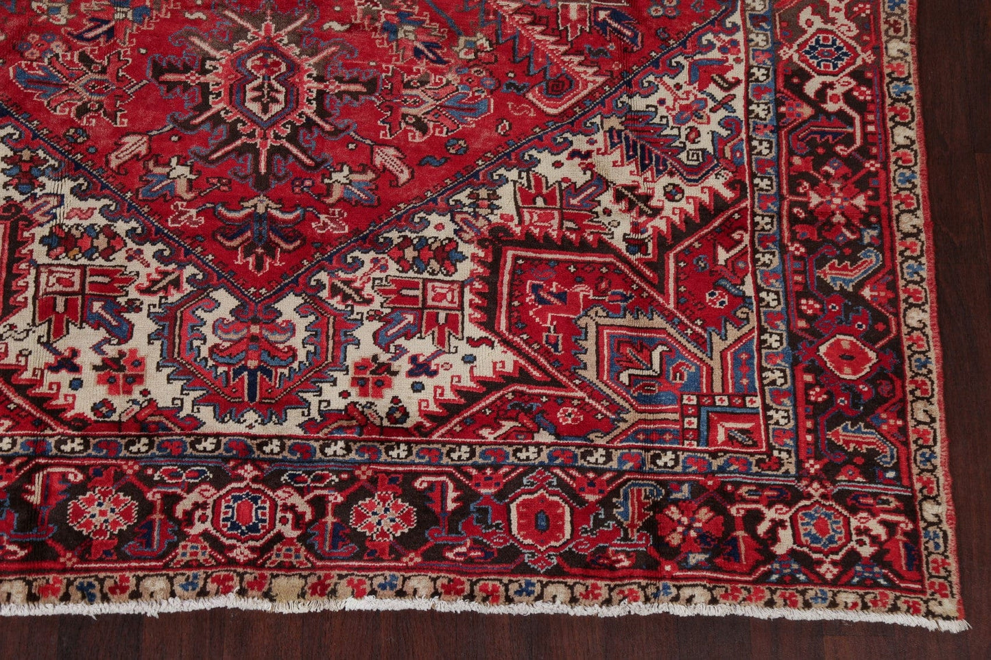 Vintage Geometric Red Heriz Persian Area Rug 8x12