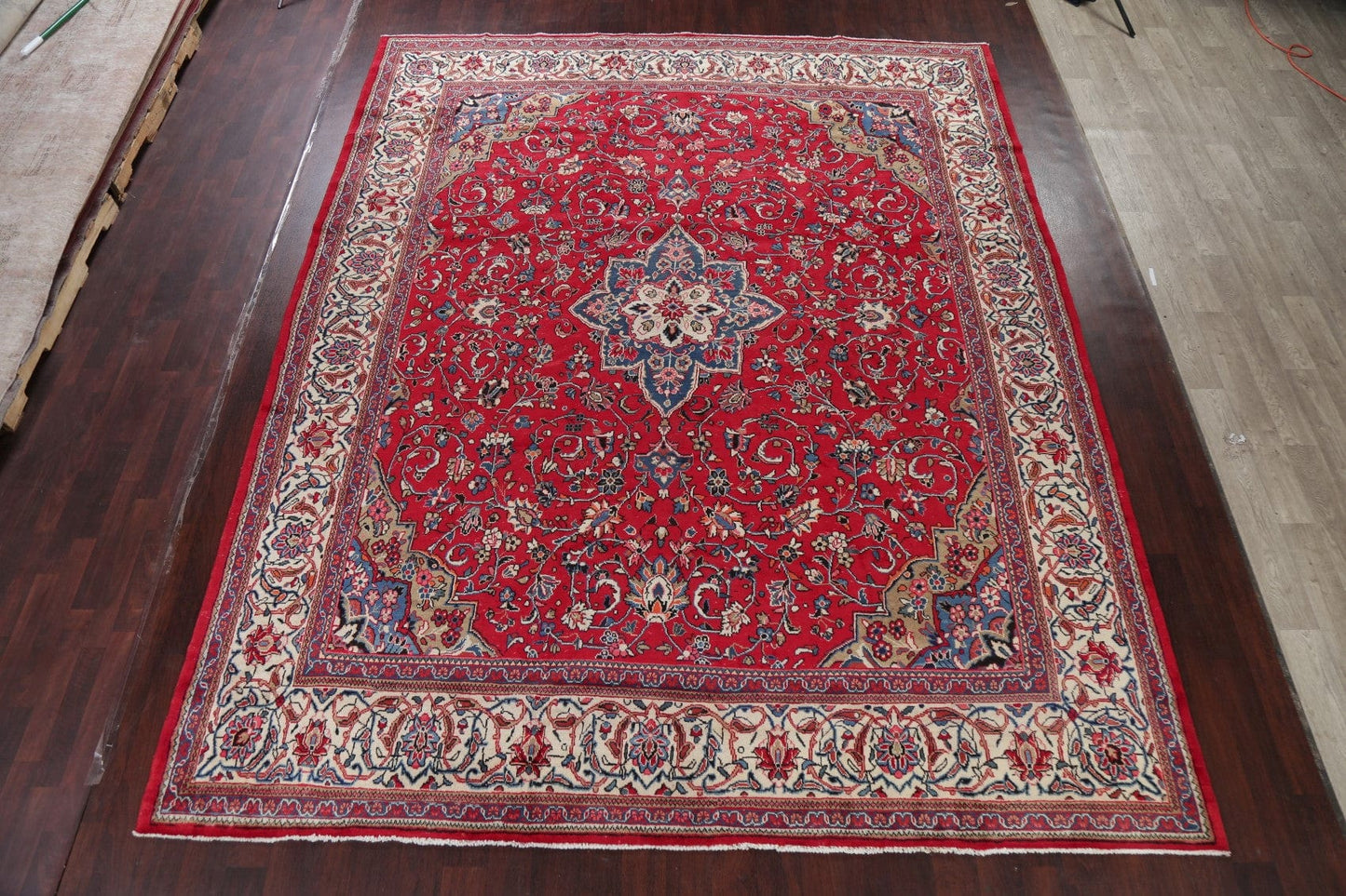 Vintage Floral Red Sarouk Persian Area Rug 10x13