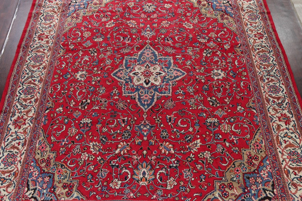 Vintage Floral Red Sarouk Persian Area Rug 10x13