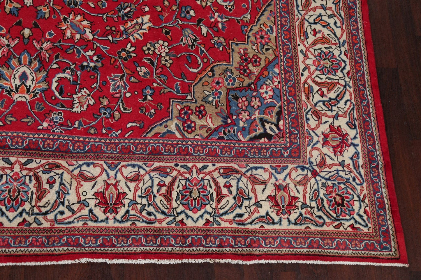 Vintage Floral Red Sarouk Persian Area Rug 10x13