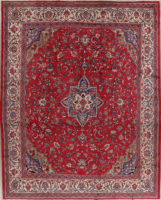 Vintage Floral Red Sarouk Persian Area Rug 10x13