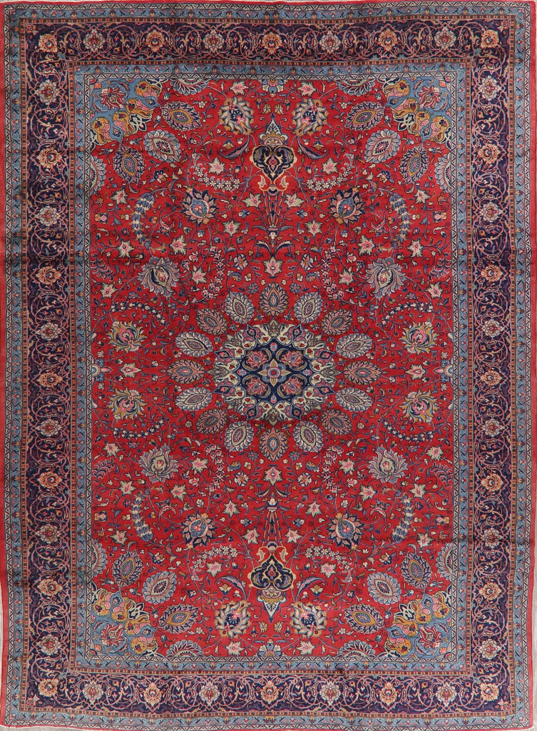 Floral Red Sarouk Persian Area Rug 10x13