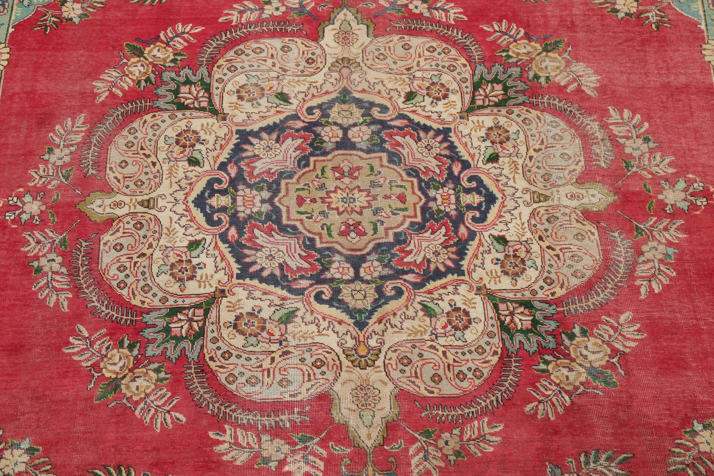 Vintage Floral Tabriz Persian Area Rug 10x13