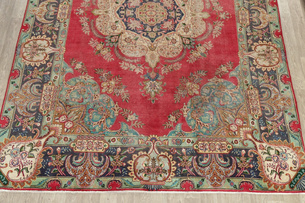 Vintage Floral Tabriz Persian Area Rug 10x13