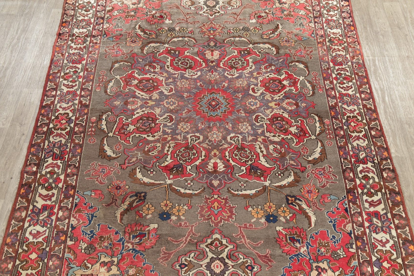 Vintage Brown Bakhtiari Persian Area Rug 8x12