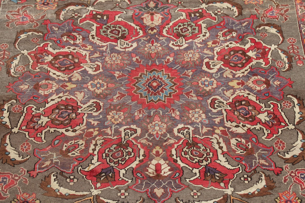 Vintage Brown Bakhtiari Persian Area Rug 8x12