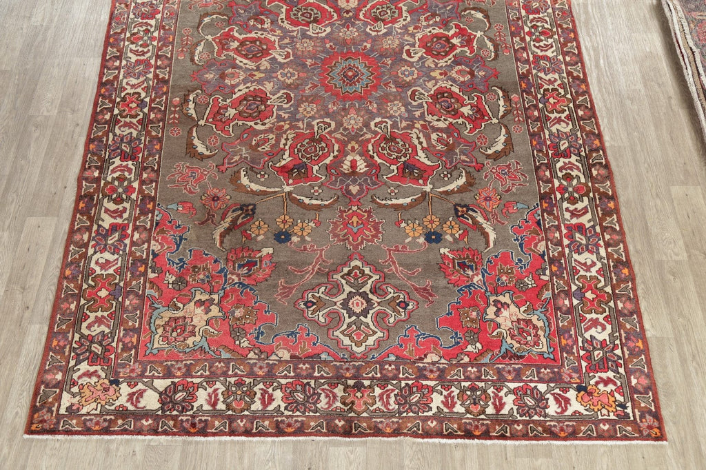 Vintage Brown Bakhtiari Persian Area Rug 8x12