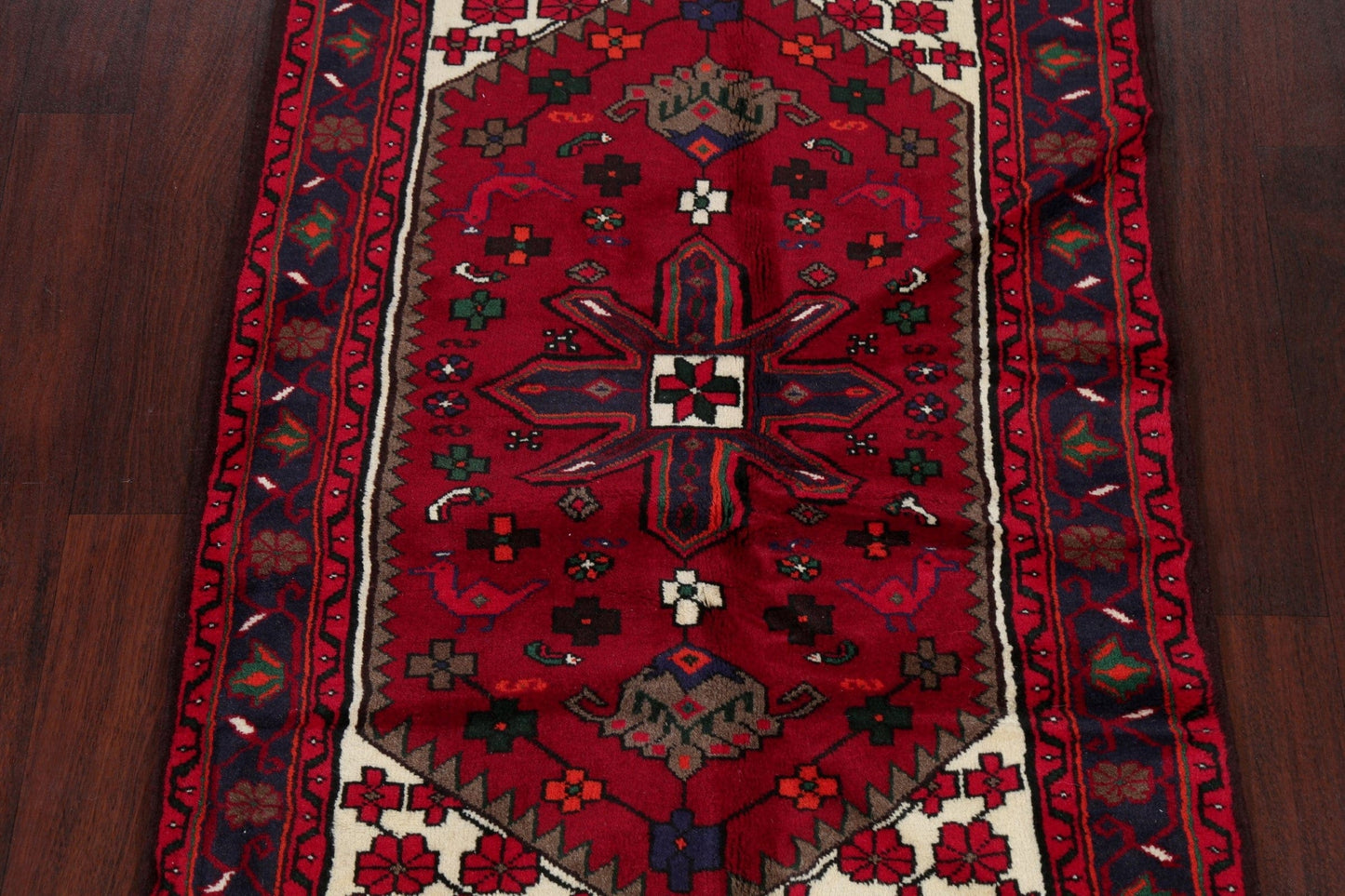 Tribal Geometric Hamedan Persian Area Rug 3x5