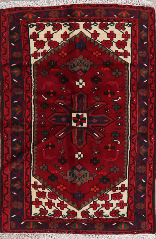 Tribal Geometric Hamedan Persian Area Rug 3x5